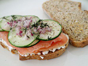 Smoked Salmon Sandwiches with Cream Cheese and Chives- DeliMenuPrices.com